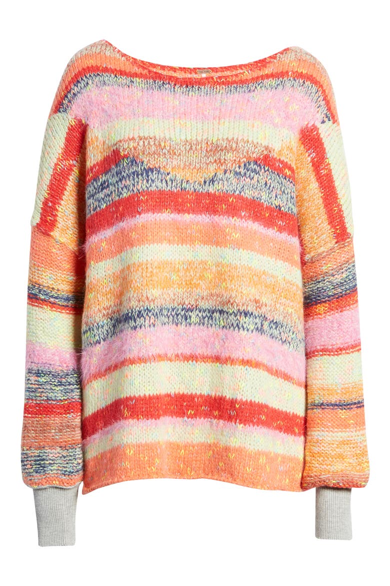 String Lights Oversize Sweater, Alternate, color, BE YOUR OWN RAINBOW
