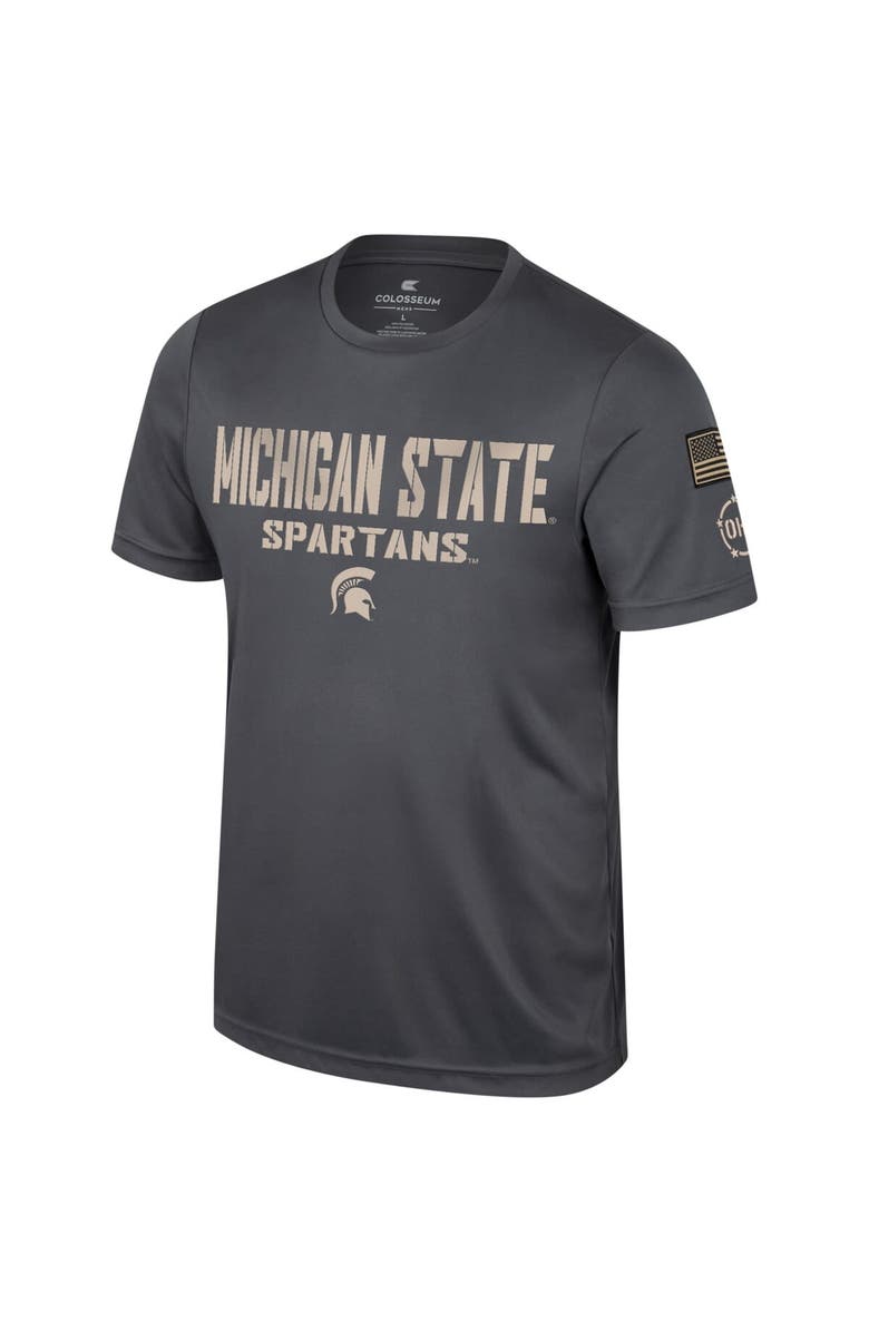 COLOSSEUM Men's Colosseum Charcoal Michigan State Spartans OHT Military Appreciation T-Shirt, Alternate, color, Charcoal