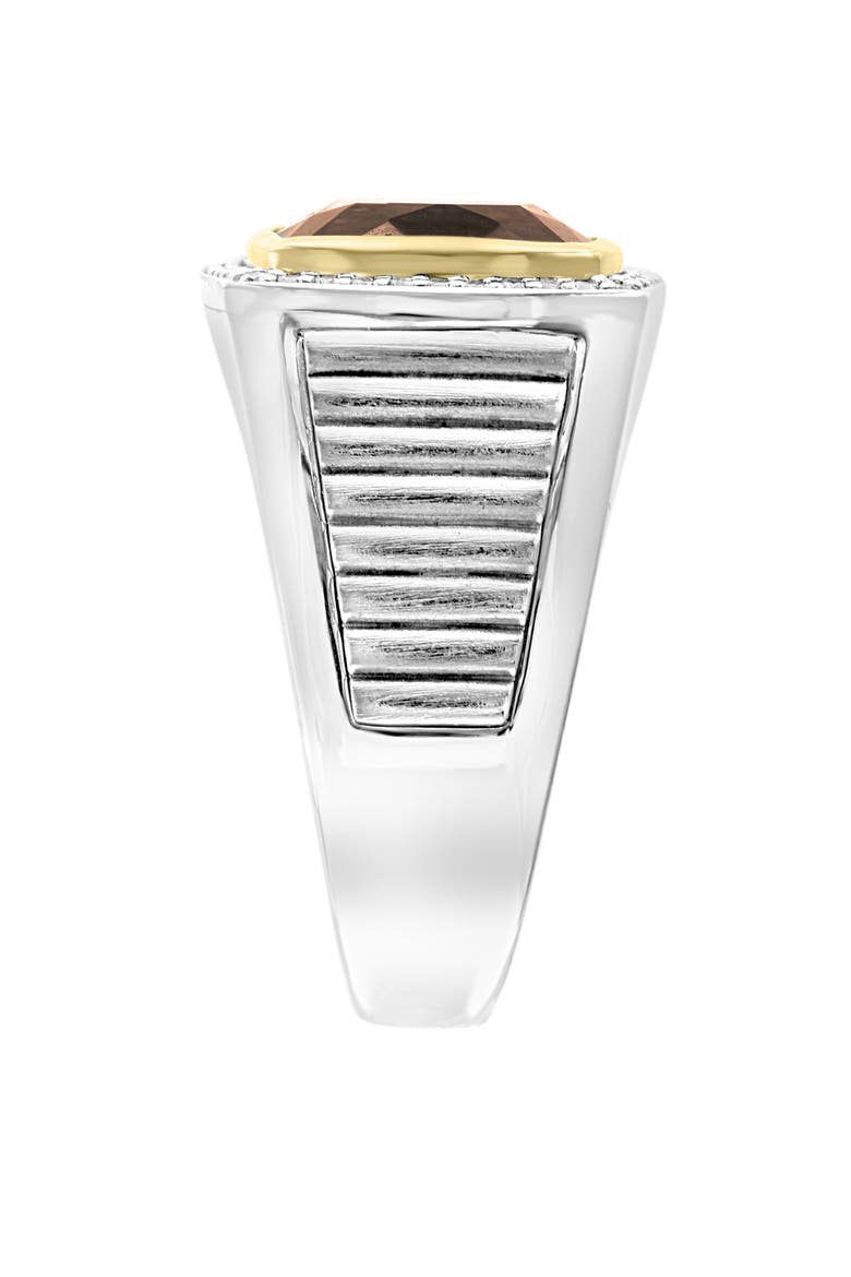 Men's Diamond & Smoky Quartz Signet Ring, Alternate, color, BROWN