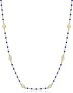 The Lovery Fine Jewelry Dark Blue Bead CZ Chain Necklace