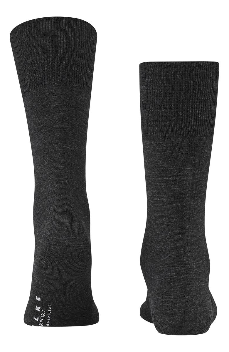 Falke Airport Wool Blend Socks, Alternate, color, Anthracite