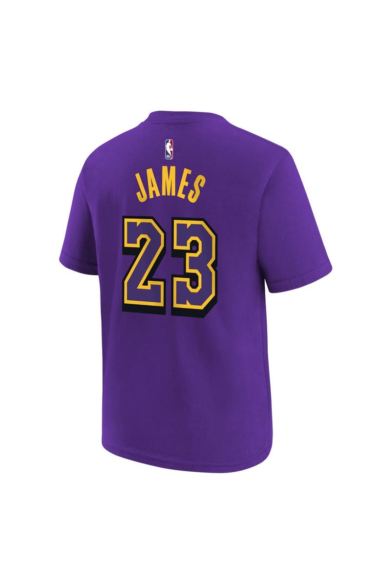Nike Youth Nike LeBron James Purple Los Angeles Lakers 2024/25 City Edition Name & Number T-Shirt, Alternate, color, 