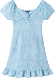 Andy & Evan Kids' Twist Front Puff Sleeve Dress