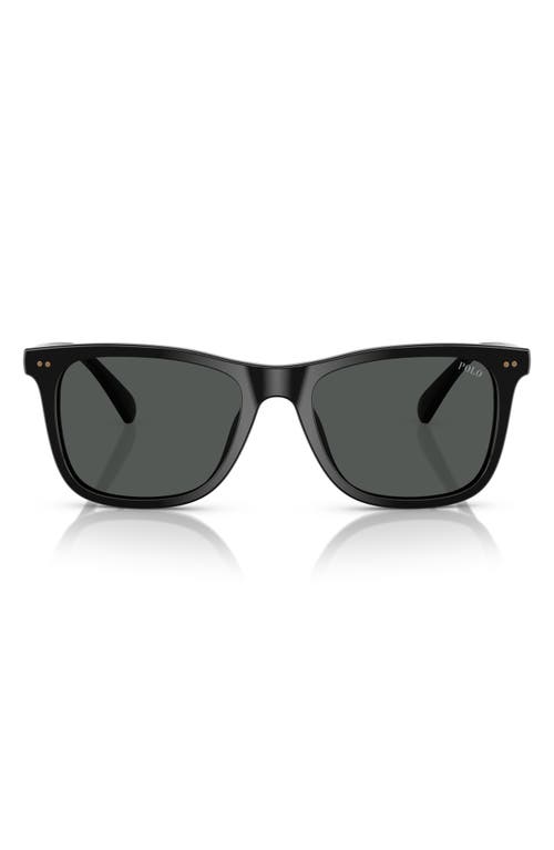 RALPH by Ralph Lauren 55mm Square Sunglasses in Shiny Black 