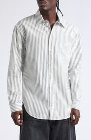 Balenciaga Regular Fit Stripe Button-Up Shirt