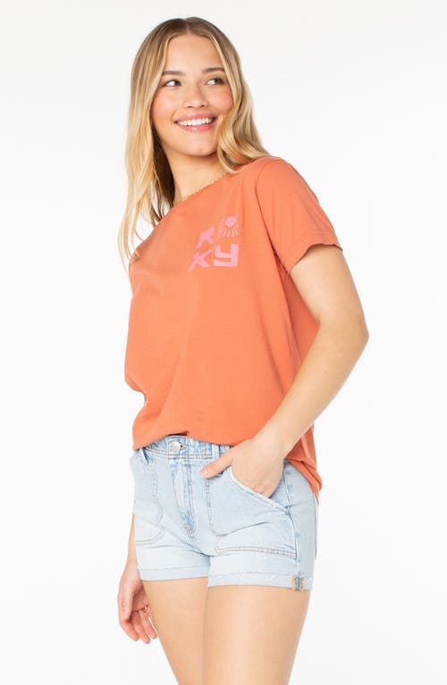 Roxy Wave Cuts Logo Cotton Graphic T-shirt In Orange