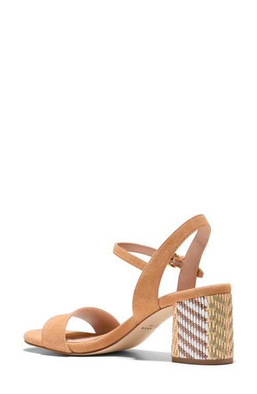 Cole Haan Women's Josie Block-heel Sandals In Striped Raffia/biscuit Leather