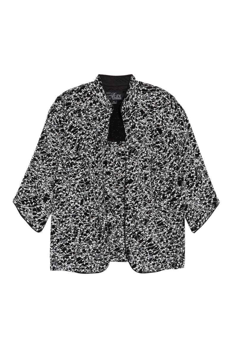 Foiled Print Twinset, Alternate, color, BLACK/ WHITE