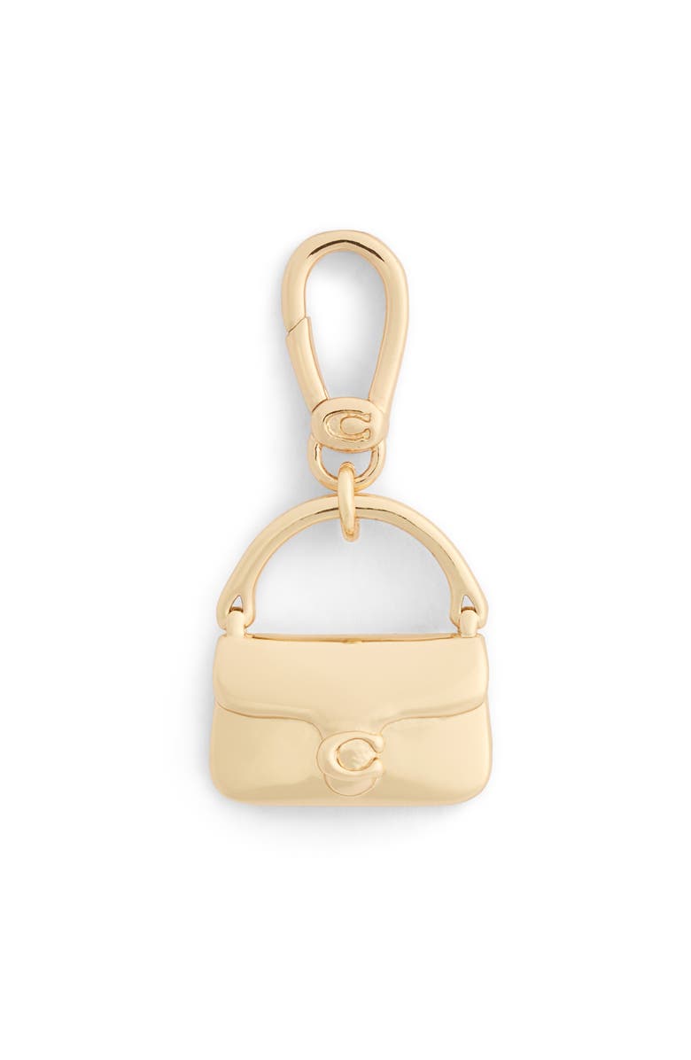 COACH Logo Handbag Charm, Main, color, Shiny Gold