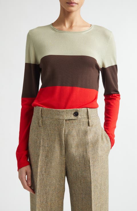 Colorblock Virgin Wool Sweater