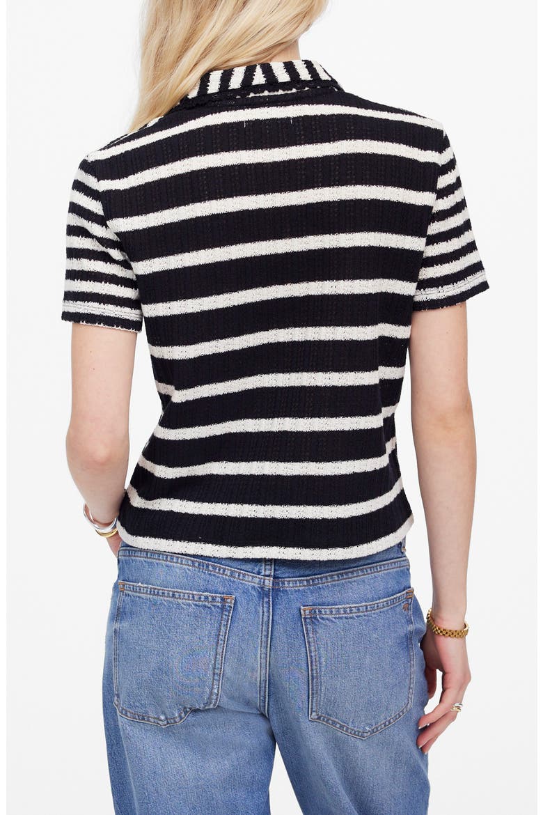 Stripe Knit Polo, Alternate, color, VINTAGE IVORY