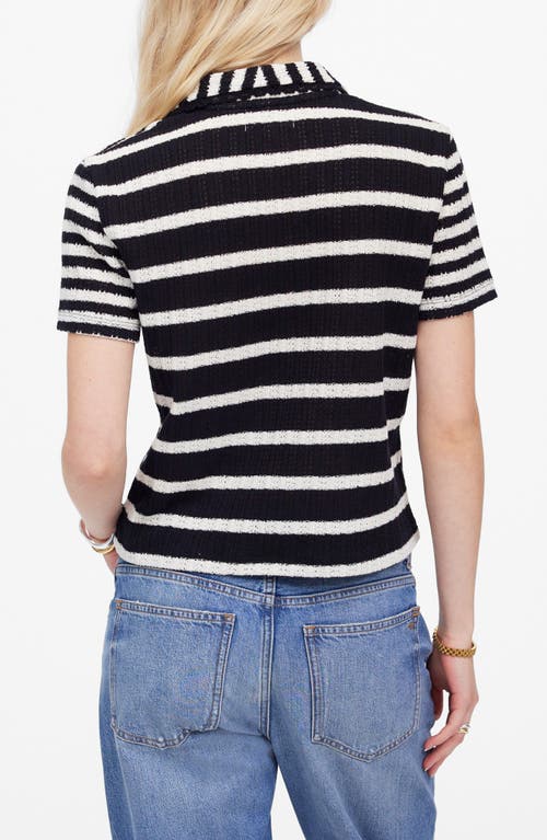 Madewell Stripe Knit Polo In Vintage Ivory