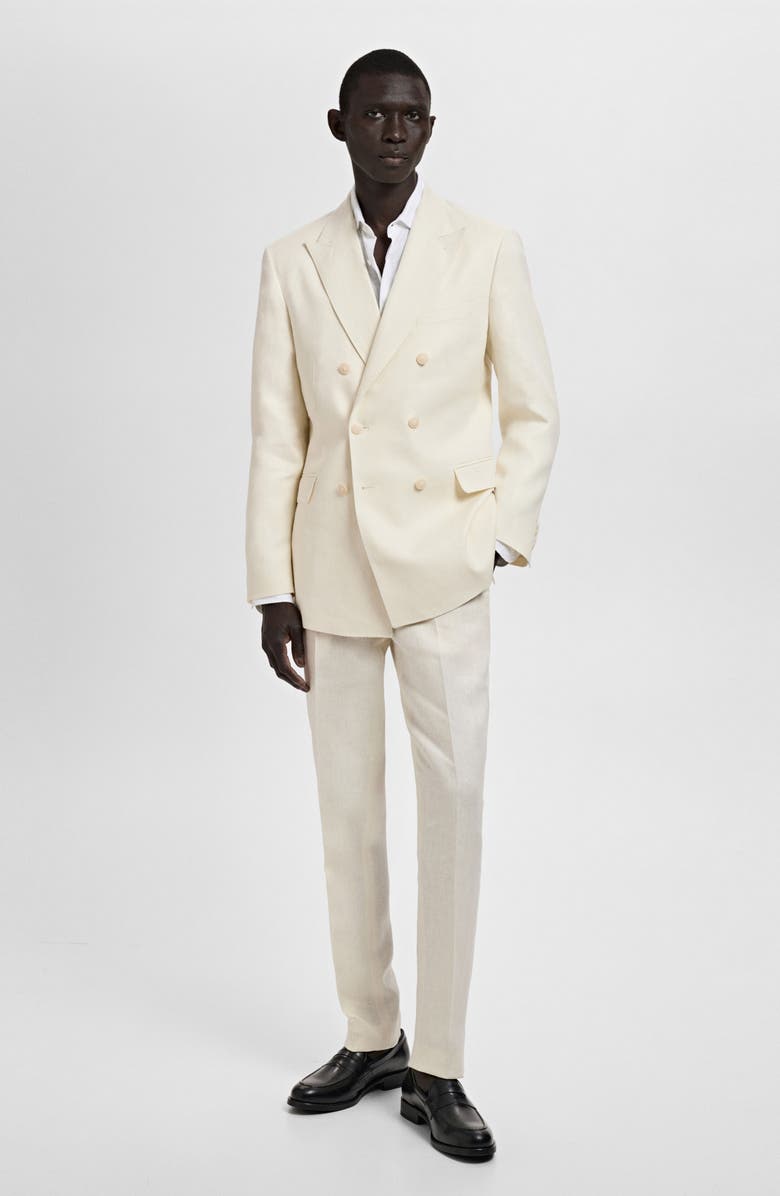 MANGO Slim Fit Suit Pants, Alternate, color, Ivory White
