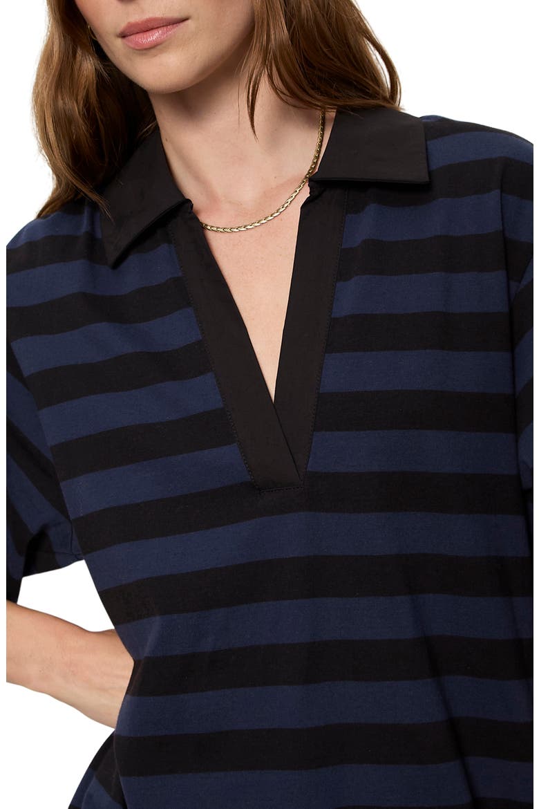 Stripe Organic Cotton Blend Minidress, Alternate, color, NAVY BLUE/ BLACK STRIPE