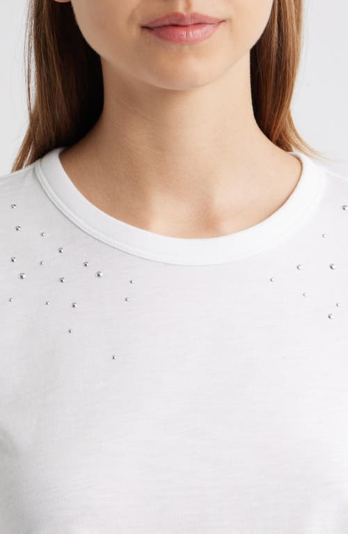 Rag & Bone Studded Cotton T-shirt In White