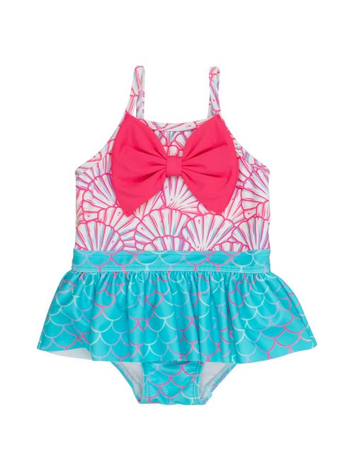 Rufflebutts Girls Upf50+ Big Bow Skirted One Piece In Multi