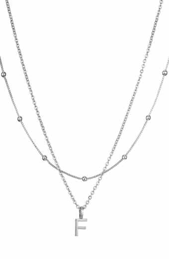 Initial Pendant Layered Chain Necklace
