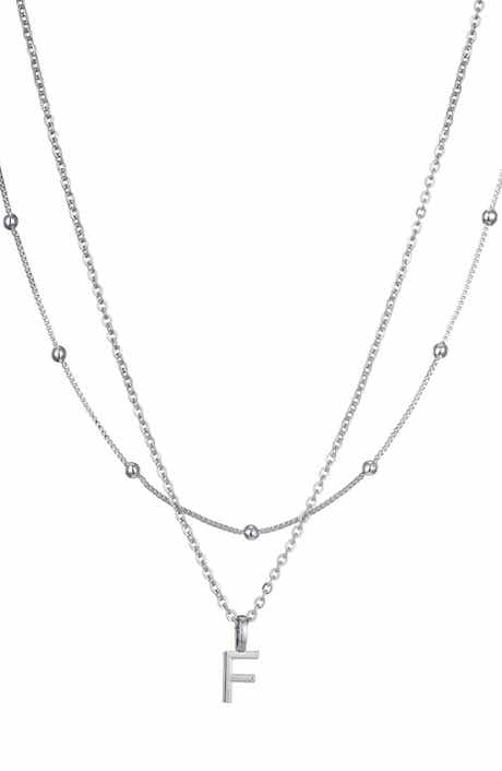 Initial Pendant Layered Chain Necklace