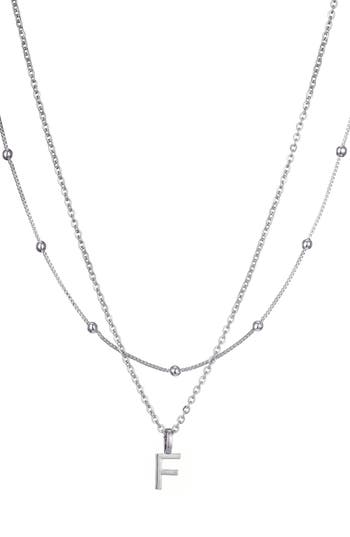 Adornia Initial Pendant Layered Chain Necklace In Silver