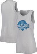 SOFT AS A GRAPE Women's Soft as a Grape Gray Miami Marlins Tri-Blend Tank Top
