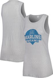 SOFT AS A GRAPE Women's Soft as a Grape Gray Miami Marlins Tri-Blend Tank Top