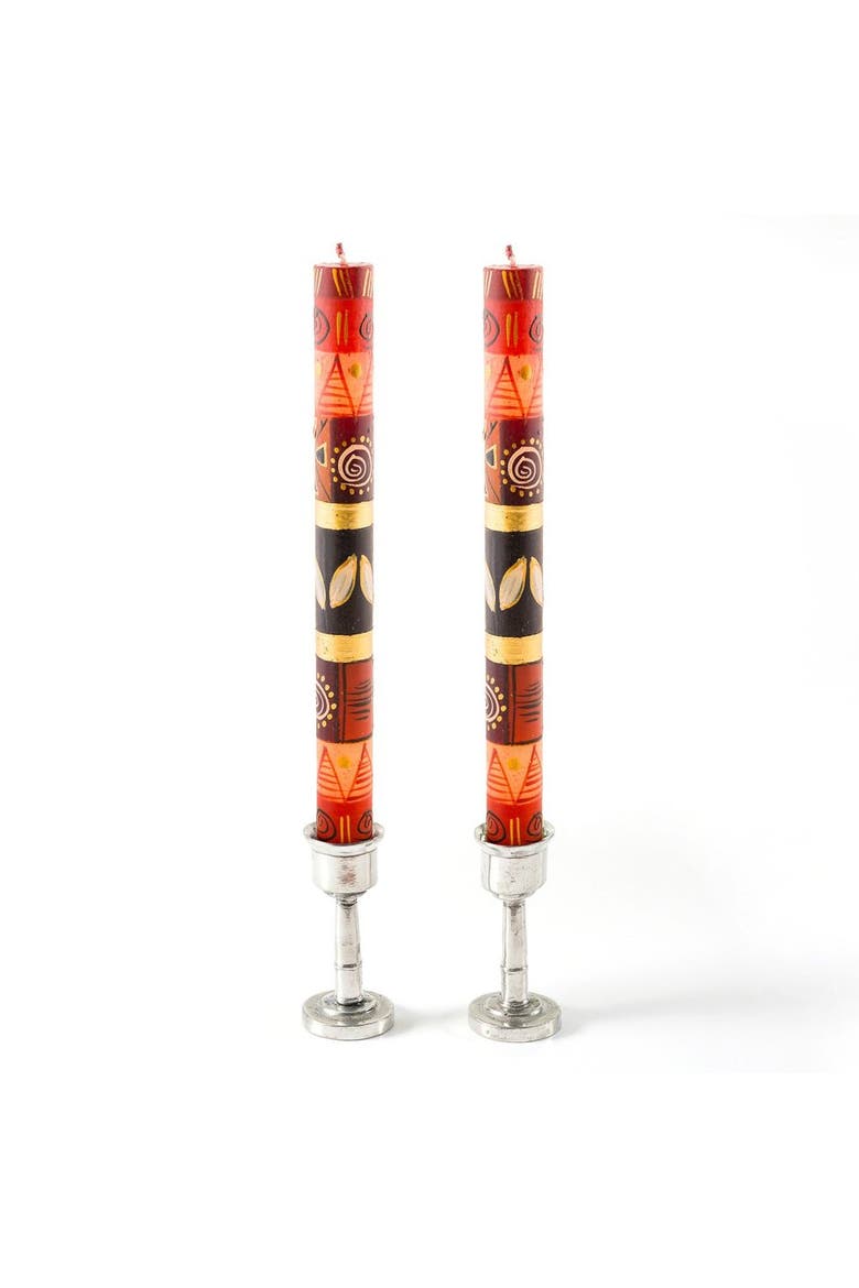 Safari Gold Painted Candles - Set of 2, Main, color, Safari Gold - 9"