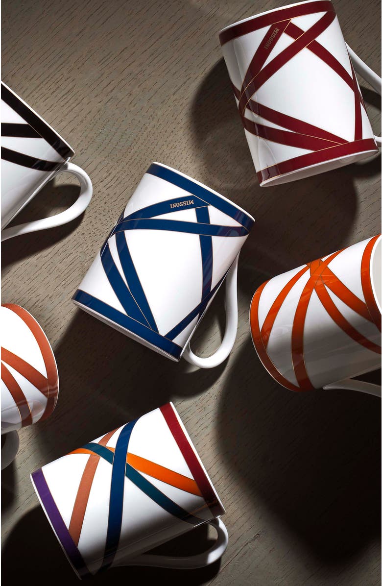 Missoni Home Tableware Mug Cup NASTRI in Luxury Box Blue diam. 3", H 3.9", cap. 12.5 oz, Alternate, color, Blue