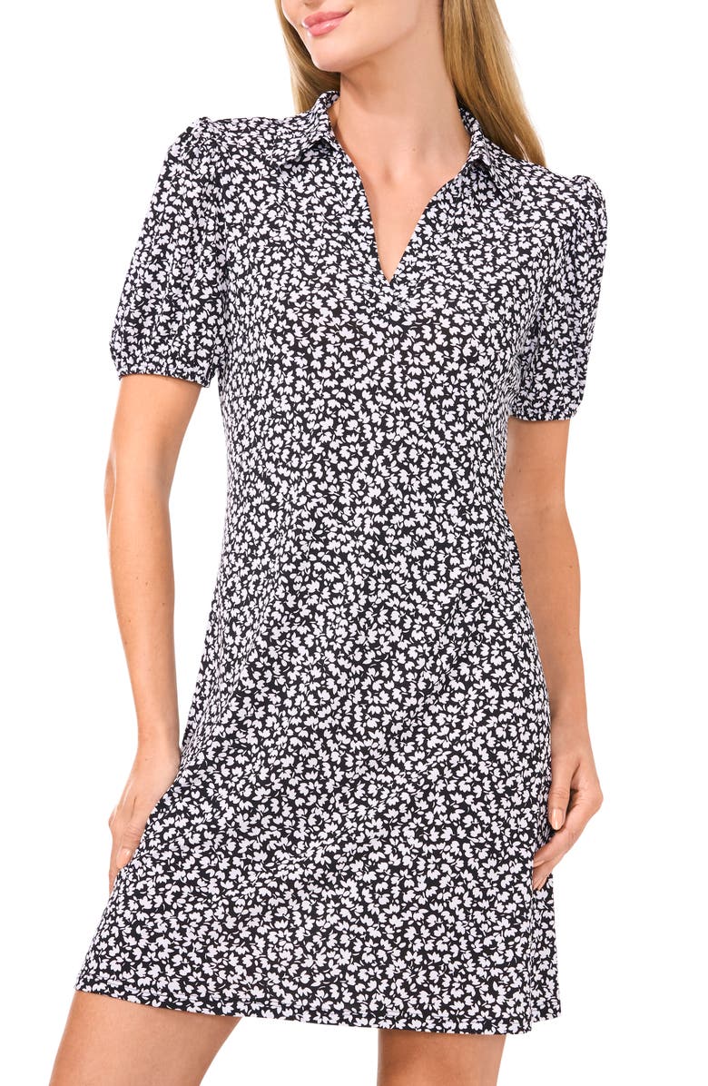 CeCe Puff Sleeve Knit Polo Dress, Alternate, color, 