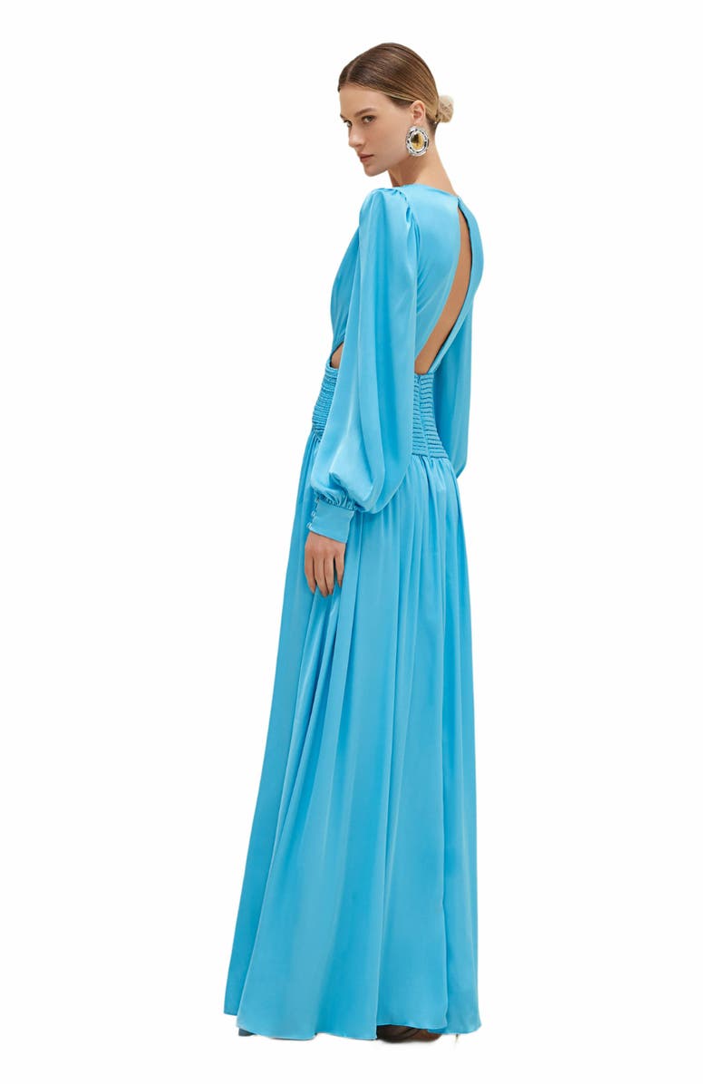 PatBO Satin Sunset Long Sleeve Gown, Alternate, color, 