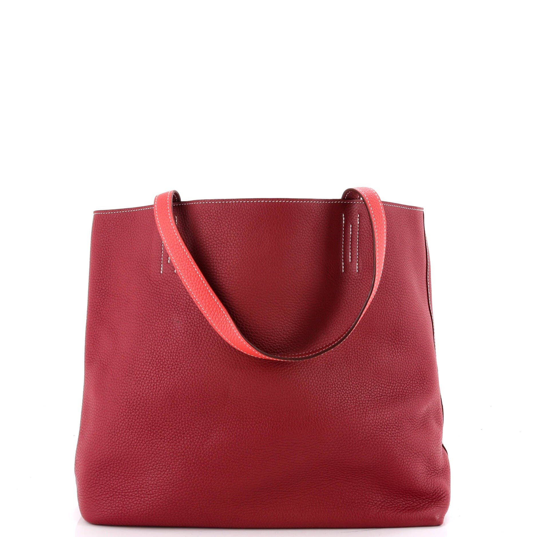 Pre-Owned Hermes Double Sens Tote Clemence 36, Alternate, color, Double Sens-Rose Jaipur/Rubis