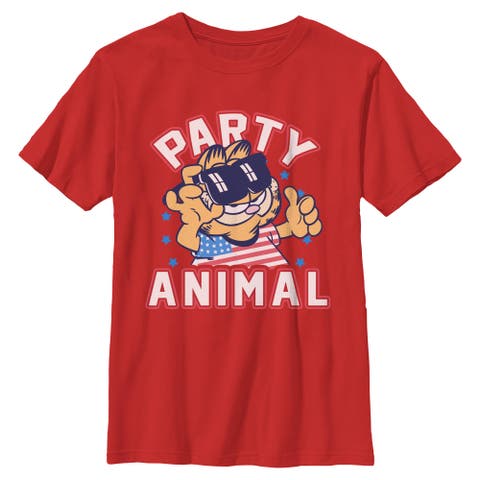 Boy's Garfield Cat Party Animal  Graphic T-Shirt