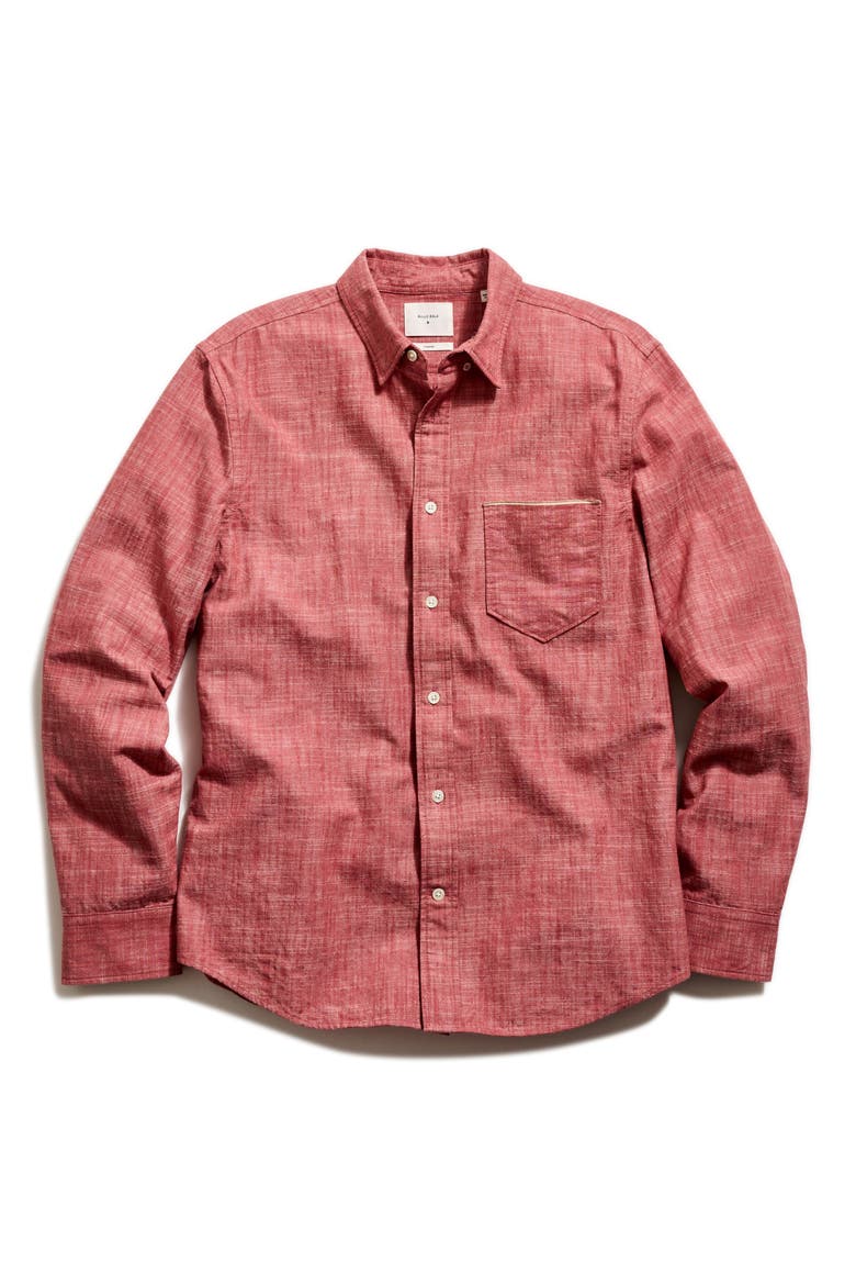 Slub Cotton MSL Button-Up Shirt, Alternate, color, WASHED UMBER