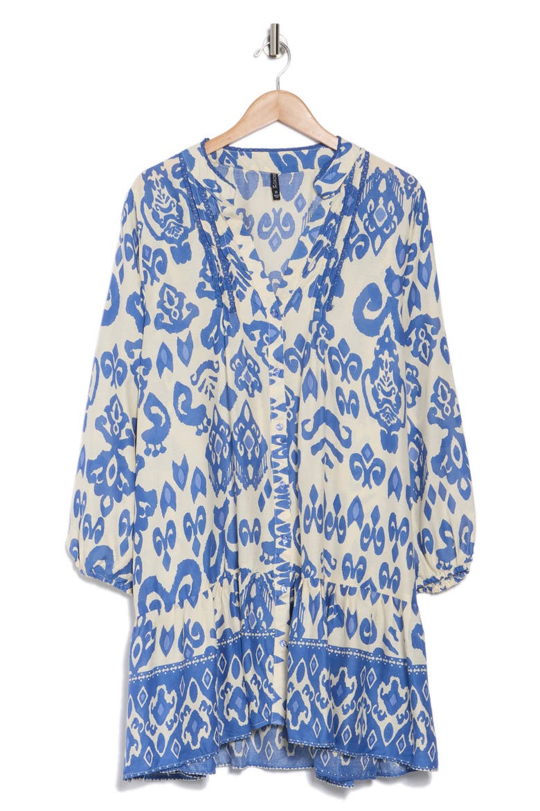 Button Front Tunic, Alternate, color, BLUE