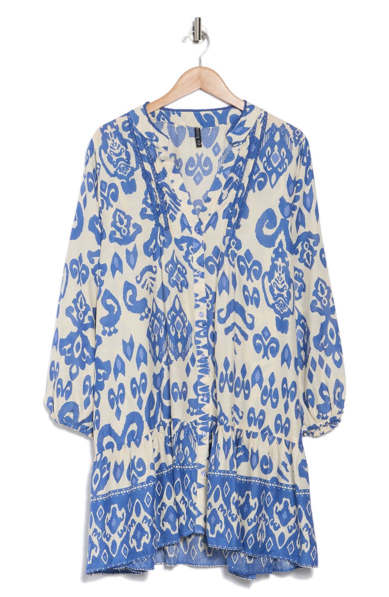 BOHO ME Button Front Tunic, Alternate, color, Blue