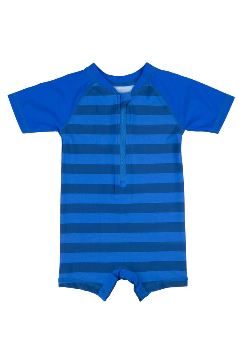 Baby One-Piece Rashguard, UPF 50+ Sun Protection Swimwear, Main, color, NAVY/BLUE