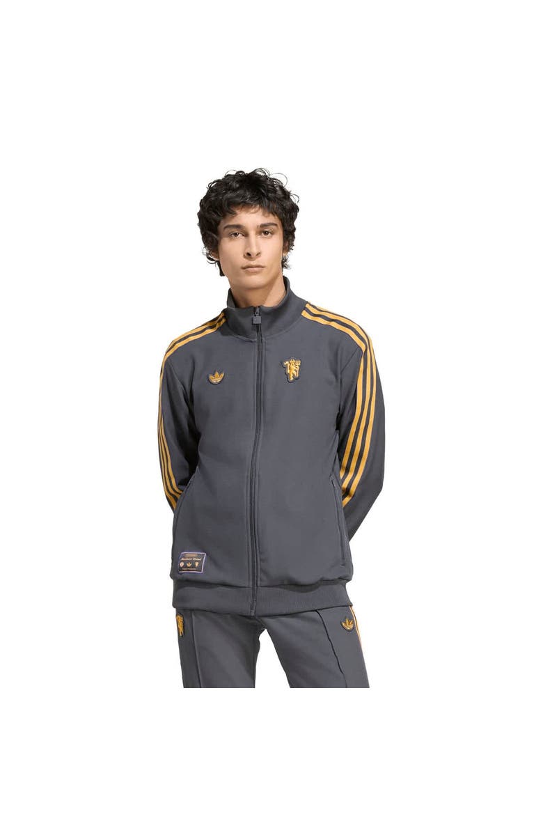 adidas Men's adidas Gray Manchester United Terrace Icons Full-Zip Track Jacket, Alternate, color, Gray