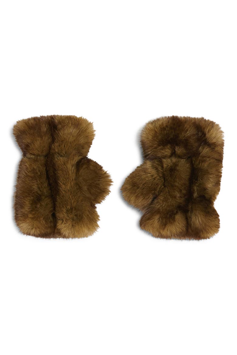 Ariel Pluche™ Faux Fur Fingerless Gloves, Main, color, MINK