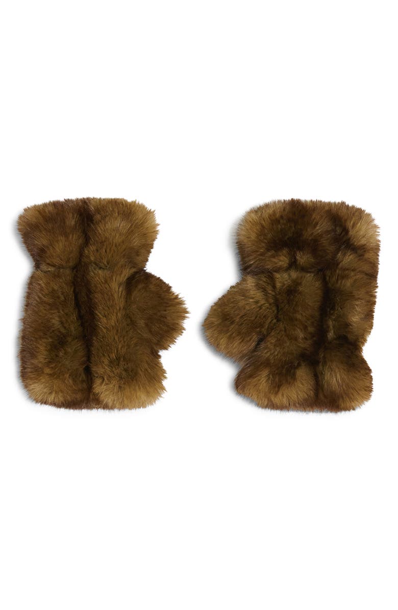 Apparis Ariel Pluche<sup>™</sup> Faux Fur Fingerless Gloves, Main, color, Mink