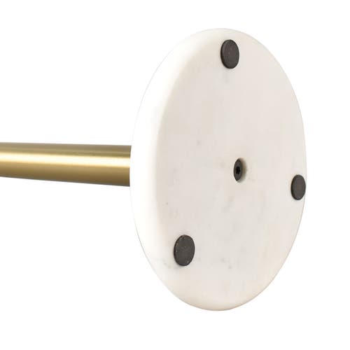 Happimess Avery Modern Classic Metal With Non Slip Weighted Marble Base Paper Towel Holder In Gold