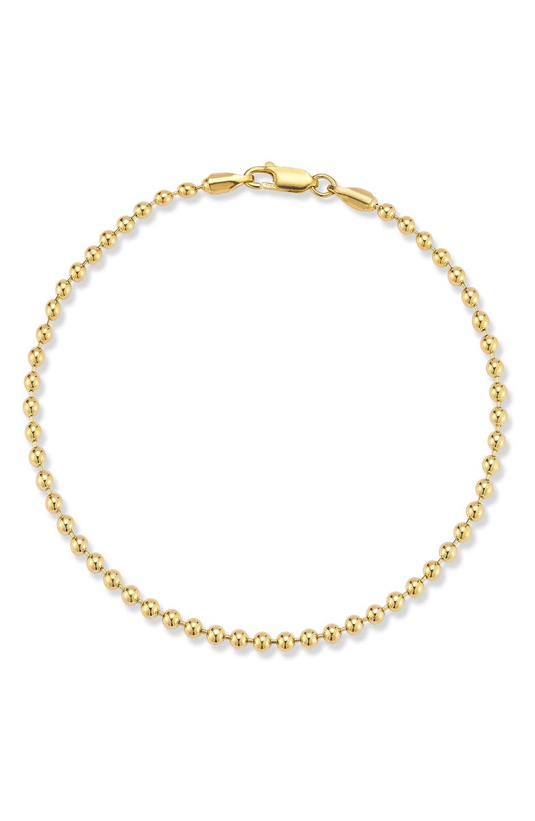 Yield of Men 3mm Ball Chain Bracelet, Main, color, Gold