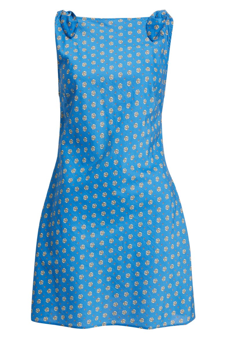 Maltina Print Sleeveless Cotton & Silk Minidress, Alternate, color, SANTORINI BLUE CADIZ FOULARD