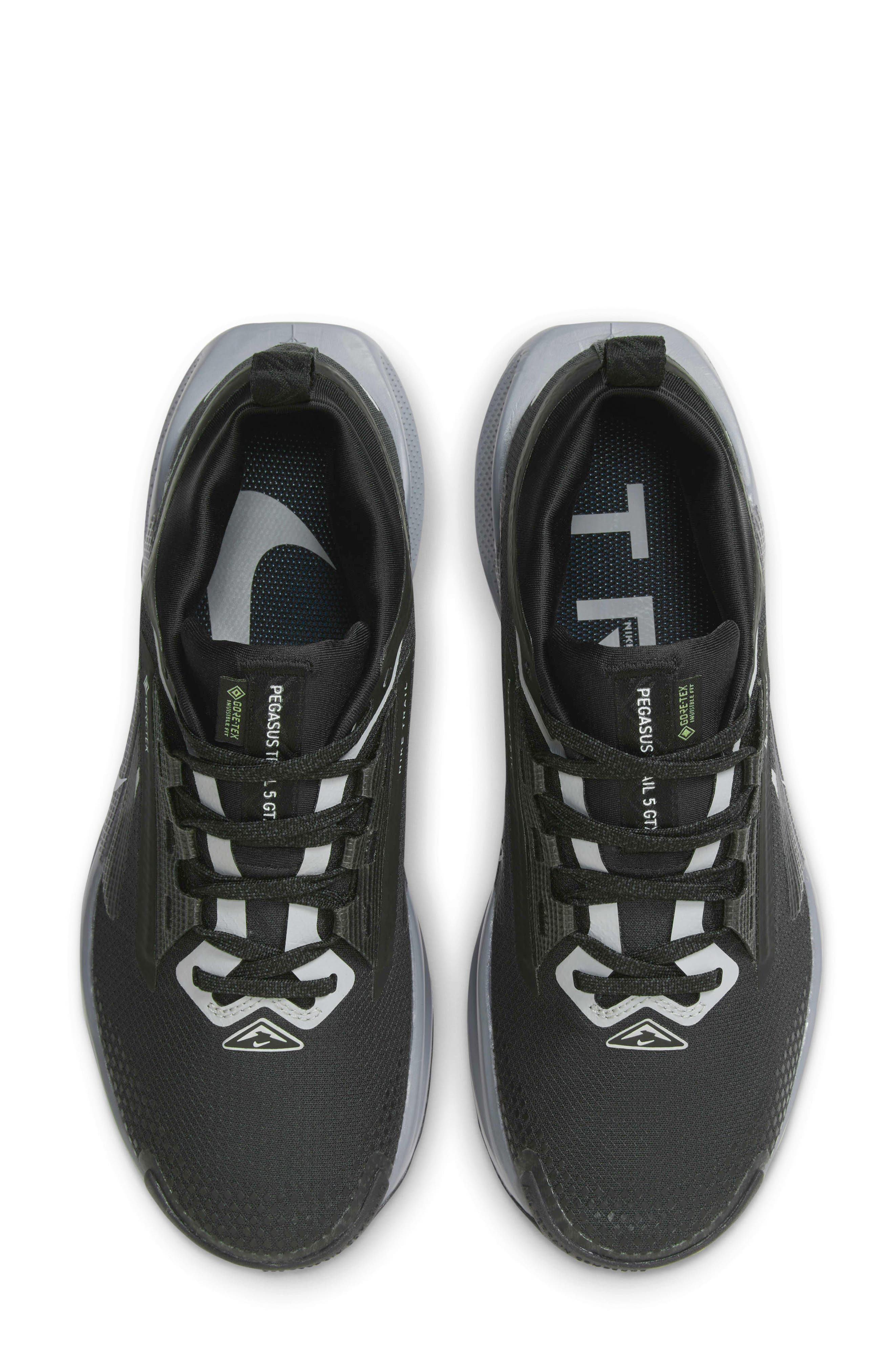 Nike Pegasus Trail 5 Gore-Tex<sup>®</sup> Waterproof Running Shoe, Alternate, color, Black/ Grey