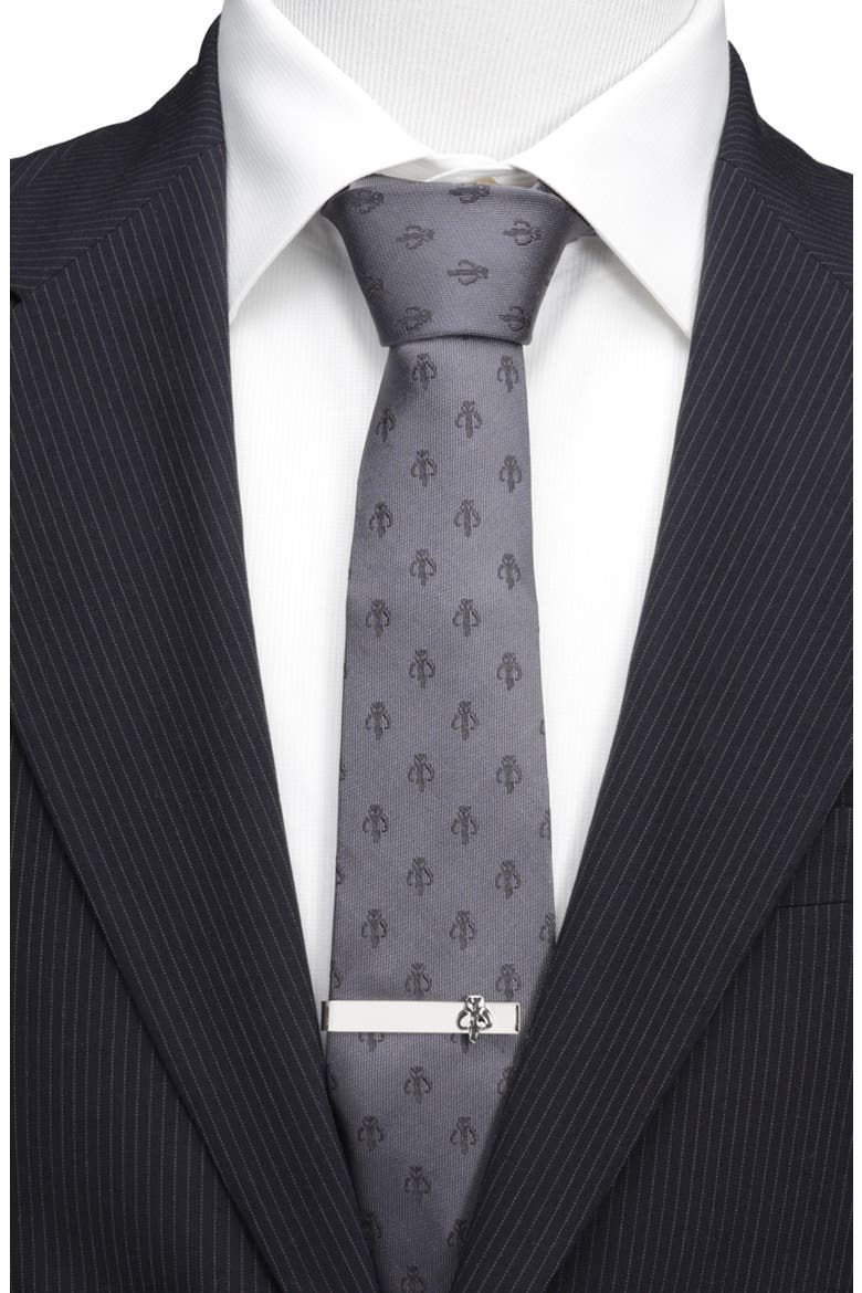 Star Wars™ - Mandalorian Silk Tie, Alternate, color, GREY