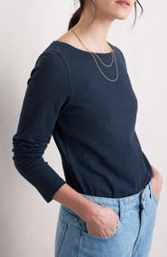 Seasalt Cornwall Easel Long Sleeve Stretch Organic Cotton Top