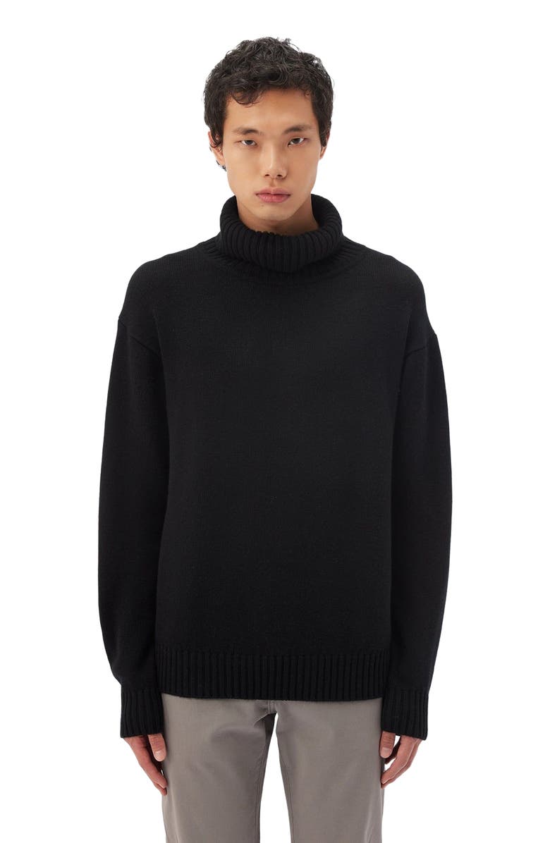 GOBI Mongolian Cashmere Men's Cashmere Turtleneck, Main, color, Black