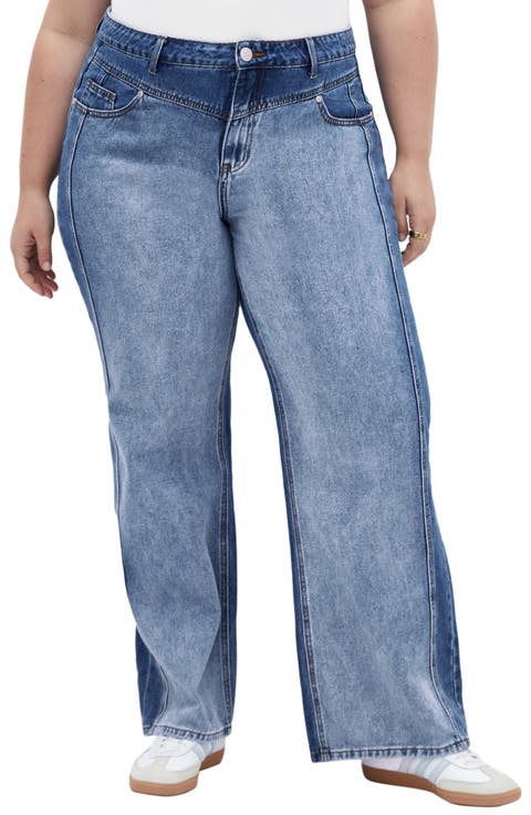 Raegan High Waist Straight Leg Jeans (Plus)