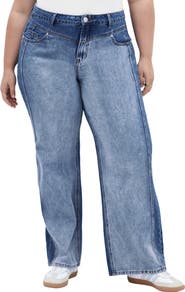 City Chic Raegan High Waist Straight Leg Jeans