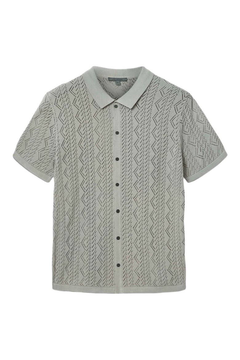 Emil Pointelle Short Sleeve Caridgan, Alternate, color, GREY SKY
