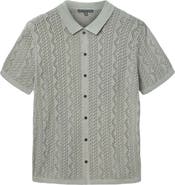 John Varvatos Emil Pointelle Short Sleeve Caridgan