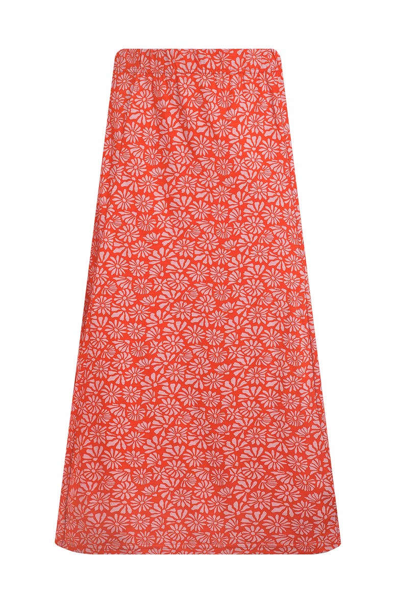 Romaro Printed Jersey Midi Skirt, Alternate, color, Crimson